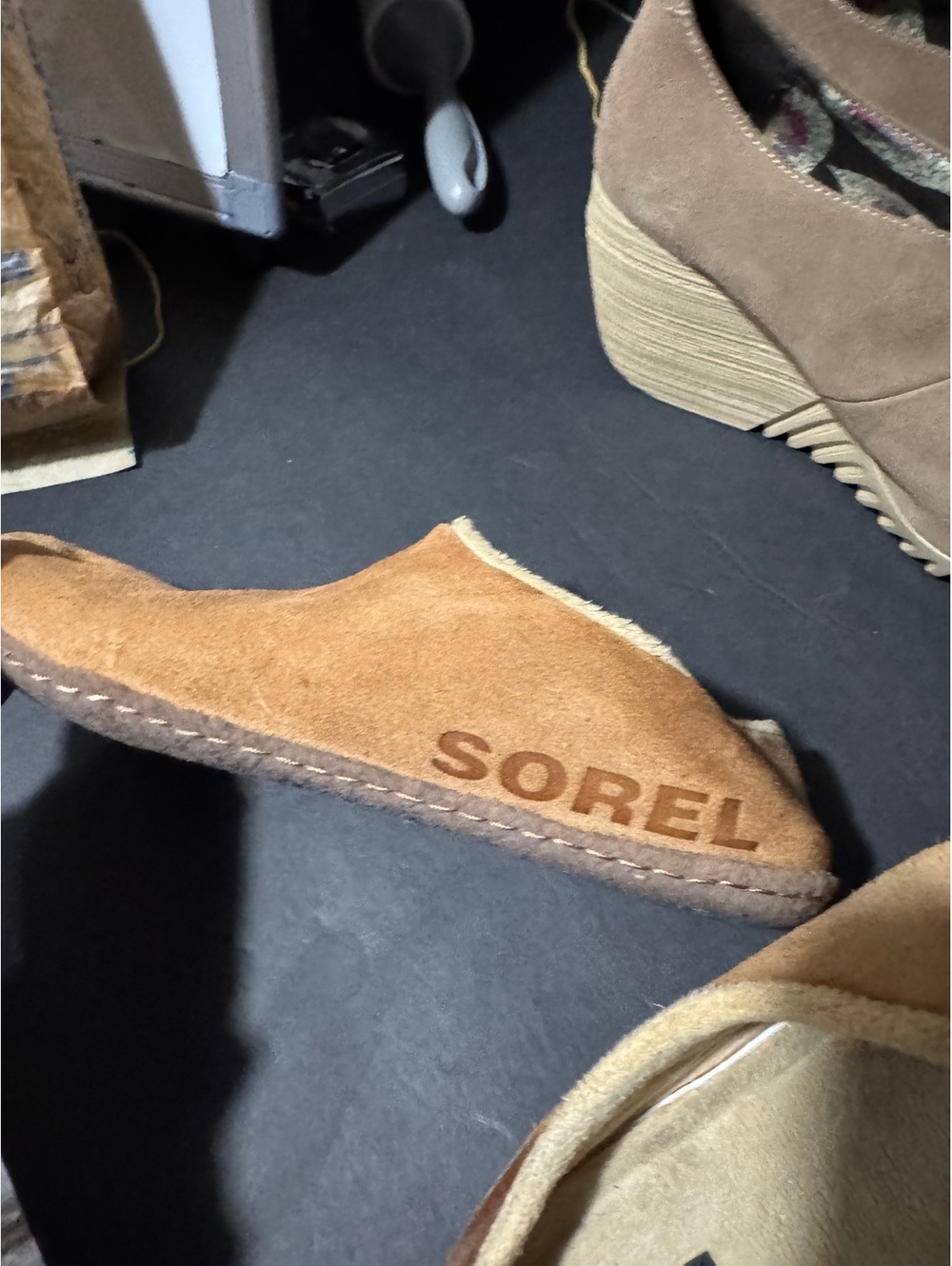Sorel Women's Cozy Suede Slip-On Slippers with Shearling Lining